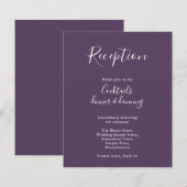 パープルバジェットモダンウェディングレセプションフライヤー (正面/裏面)