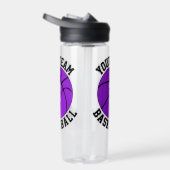 パープルバスケットボールカスタム選手のチーム名と番号 ウォーターボトル (右面)