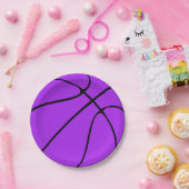 パープルバスケットボール紙プレート ペーパープレート (パーティー)