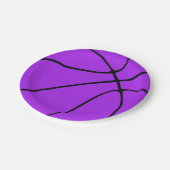 パープルバスケットボール紙プレート ペーパープレート (アングル)