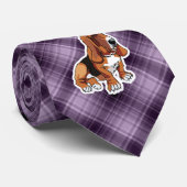 パープルバスセットハウンド ネクタイ (ロール)