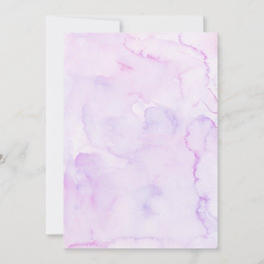 パープルバタフライとフローラバプテスマ招待状 招待状 (裏面)