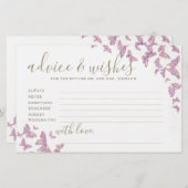 パープルバタフライアドバイスゲームミセス・ブライダルシャワー 便箋 (正面/裏面)