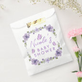 パープルバタフライウォーターカラーワイルドフラワーベビーショー フェイバーバッグ (封をした状態)