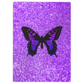 パープルバタフライオングリッター クリップボード (裏面)