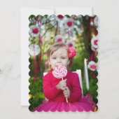 パープルバタフライカップケーキバースデーパーティー招待状 招待状 (裏面)