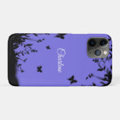 パープルバタフライガーデンパーソナライズされた Case-Mate iPhoneケース (裏面(横))