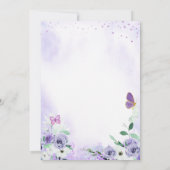 パープルバタフライキスとベビーウィッシュ招待状 招待状 (裏面)