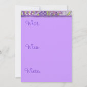 パープルバタフライキルト招待状 招待状 (裏面)