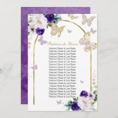 パープルバタフライキンセアニェラパドリノスデオナー 招待状 (正面/裏面)