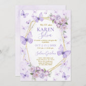 パープルバタフライキンセアニェラ招待状 招待状 (正面/裏面)
