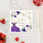 パープルバタフライキンセアニェラ スタンダードカクテルナプキン (インサイチュ)