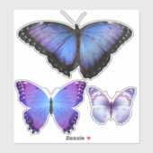 パープルバタフライコレクションビニールステッカー シール (シート)