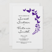 パープルバタフライスイート16招待状 招待状 (正面/裏面)