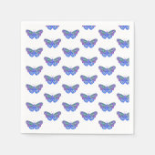 パープルバタフライスケッチ スタンダードカクテルナプキン (正面)