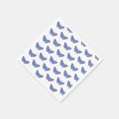 パープルバタフライスケッチ スタンダードカクテルナプキン (角)