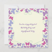 パープルバタフライズベビーシャワー招待状 招待状 (裏面)