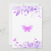 パープルバタフライハグ＆ベイビーウィッシュベイビーシャワー 招待状 (裏面)