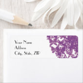 パープルバタフライハート差出人住所 ラベル (インサイチュ)