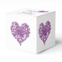 パープルバタフライハート結婚式の引き出物ボックス
