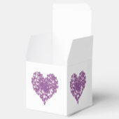 パープルバタフライハート結婚式の引き出物ボックス フェイバーボックス (オープン)