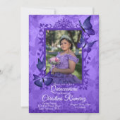 パープルバタフライファンシーキンセアニェラ招待状 招待状 (正面)