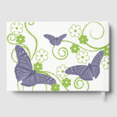 パープルバタフライフローラウェディングデイゲストブック ゲストブック (裏面)