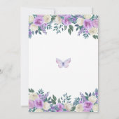 パープルバタフライフローラキンセアニラ 招待状 (裏面)
