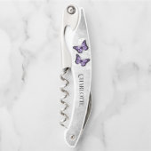 パープルバタフライフローラコルクねじ ソムリエナイフ (正面)