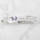 パープルバタフライフローラコルクねじ ソムリエナイフ (正面)