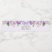 パープルバタフライフローラベビーシャワーカスタム ペットボトルラベル (シングルラベル)