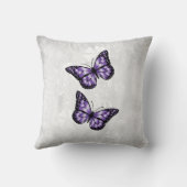 パープルバタフライフローラ装飾用クッション クッション (裏面)