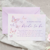パープルバタフライブライダルシャワーレシピ要求 エンクロージャーカード