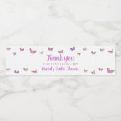 パープルバタフライブライダルシャワー優先 ペットボトルラベル (シングルラベル)