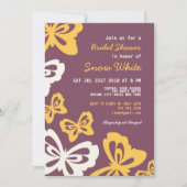 パープルバタフライブライダルシャワー結婚式招待状 招待状 (正面)