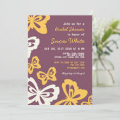 パープルバタフライブライダルシャワー結婚式招待状 招待状 (スタンド正面)