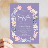 パープルバタフライブライダルシャワー 招待状