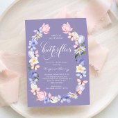 パープルバタフライブライダルシャワー 招待状