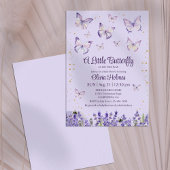 パープルバタフライベビーガールシャワー招待状 招待状