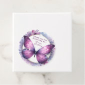 パープルバタフライベビーシャワーありがとう フェイバータグ (インサイチュ)