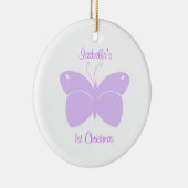 パープルバタフライベビー第1回クリスマスオーナメント セラミックオーナメント (右)