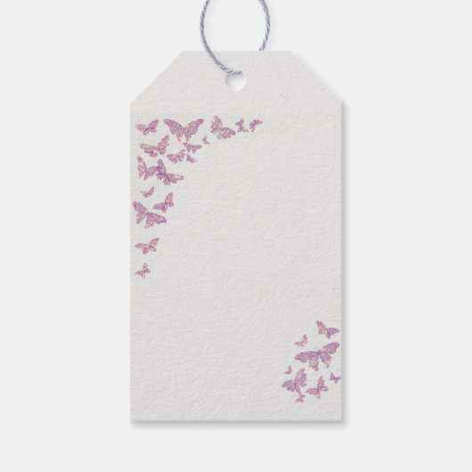 パープルバタフライボホシックブライダルシャワーサンキューユナイテッド ギフトタグ (裏面)