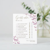 パープルバタフライボホブライダルシャワー推測Whoゲーム (スタンド正面)