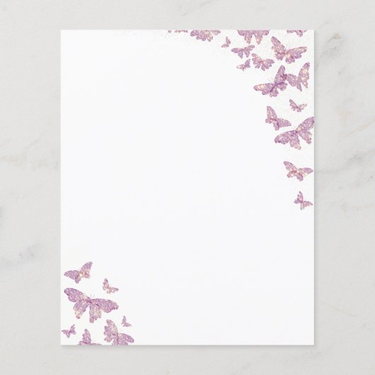 パープルバタフライボホブライダルシャワー推測Whoゲーム (裏面)