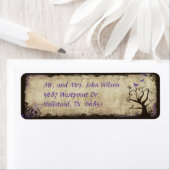 パープルバタフライヴィンテージ差出人住所ラベル ラベル (インサイチュ)