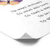 パープルバタフライ大丈夫気にだ ポスター (角)