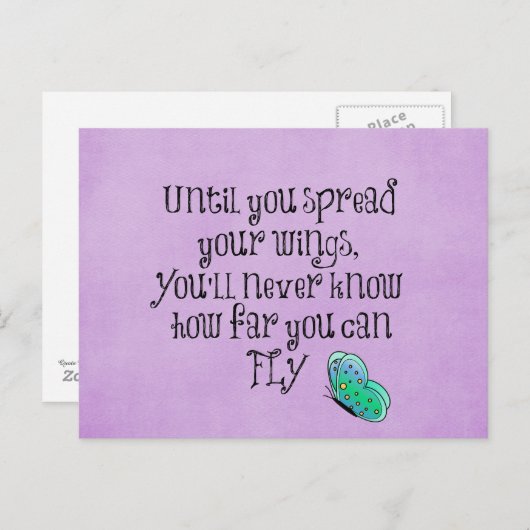 パープルバタフライ引用文 ポストカード (正面/裏面)