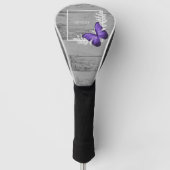 パープルバタフライ素朴ゴルフヘッドカバー ゴルフヘッドカバー (正面)