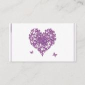パープルバタフライ結婚ハート座席表 プレイスカード (裏面)