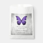 パープルバタフライ結婚式の引き出物バッグ フェイバーバッグ (正面)